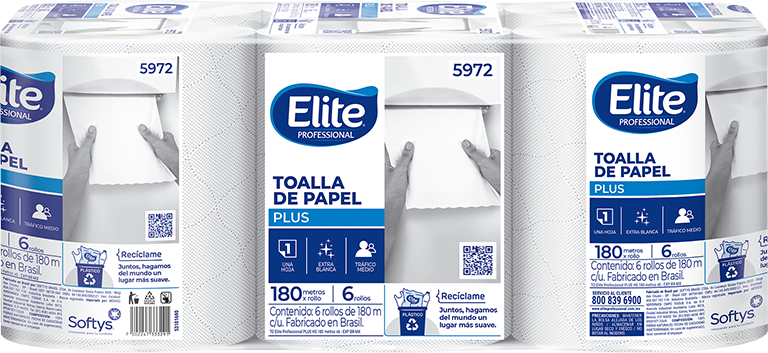 Toalla en Rollo ELITE 5972 Extra Blanco Plus - 180 mts