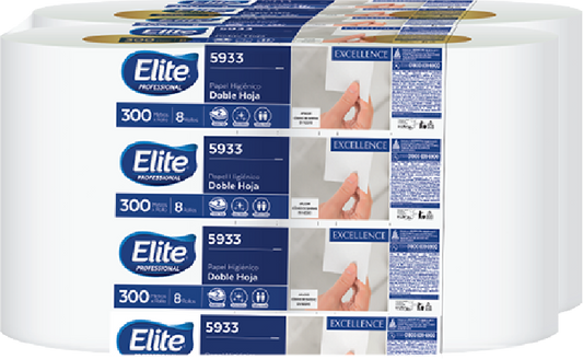 Papel Higiénico ELITE 5933 Jumbo Excellence - 300 Hojas Extra Blanco